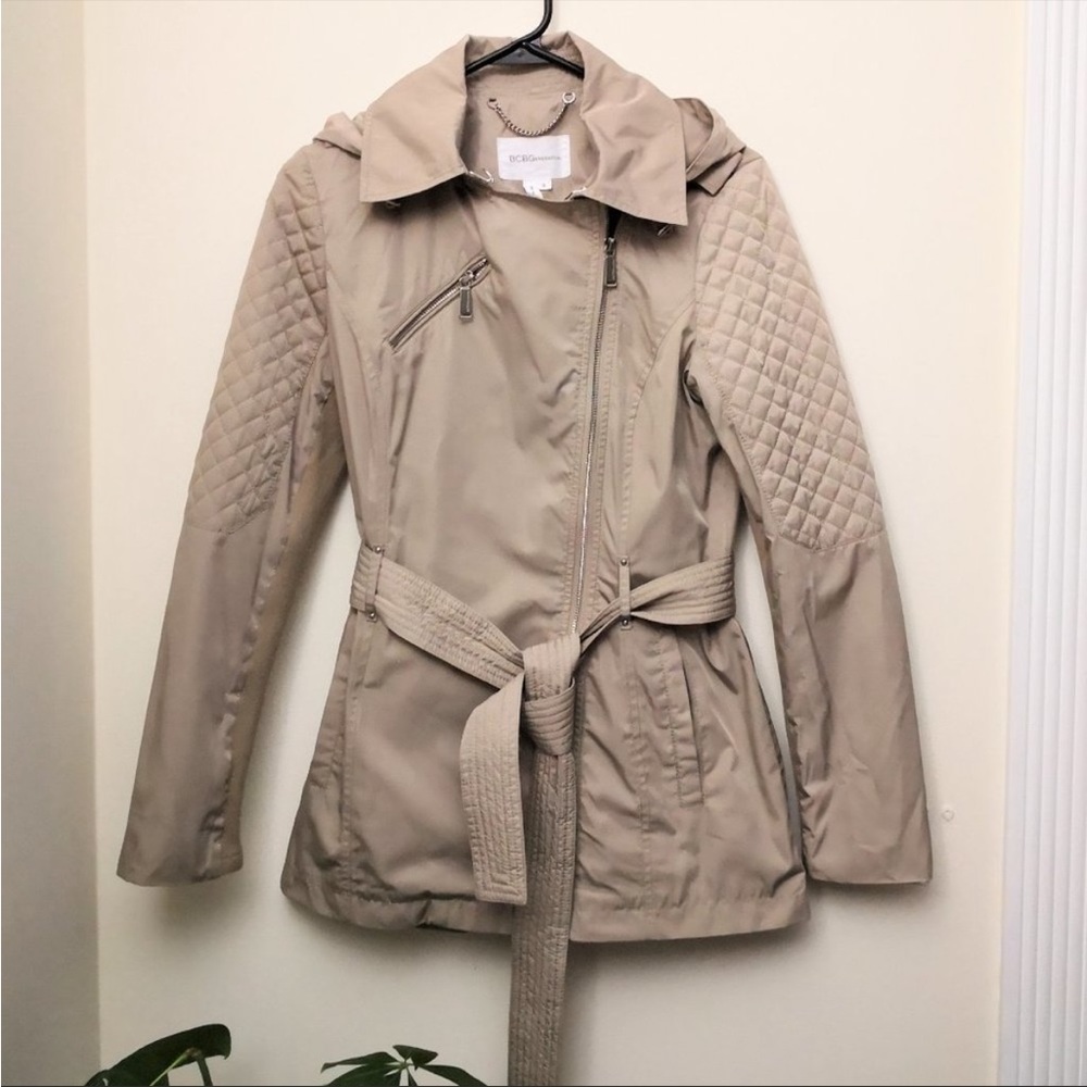 BCBGeneration skirted Trench Coat With Hood